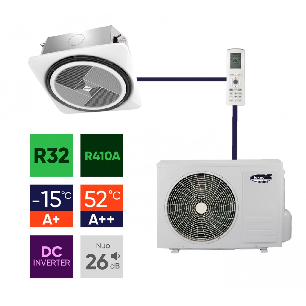 kasetiniu mono split sildymo kondicionavimo sistemu tekno point komplektai