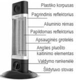 Anglies pluošto infraraudonųjų spindulių šildytuvas Veito CH1200 LT, juodas - Paveikslėlis 3