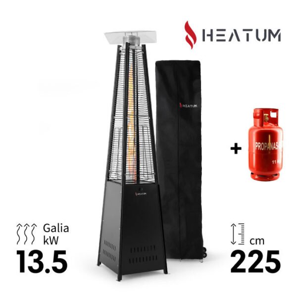 dujinis sildytuvas heatum piramide atene juoda su duju balionu