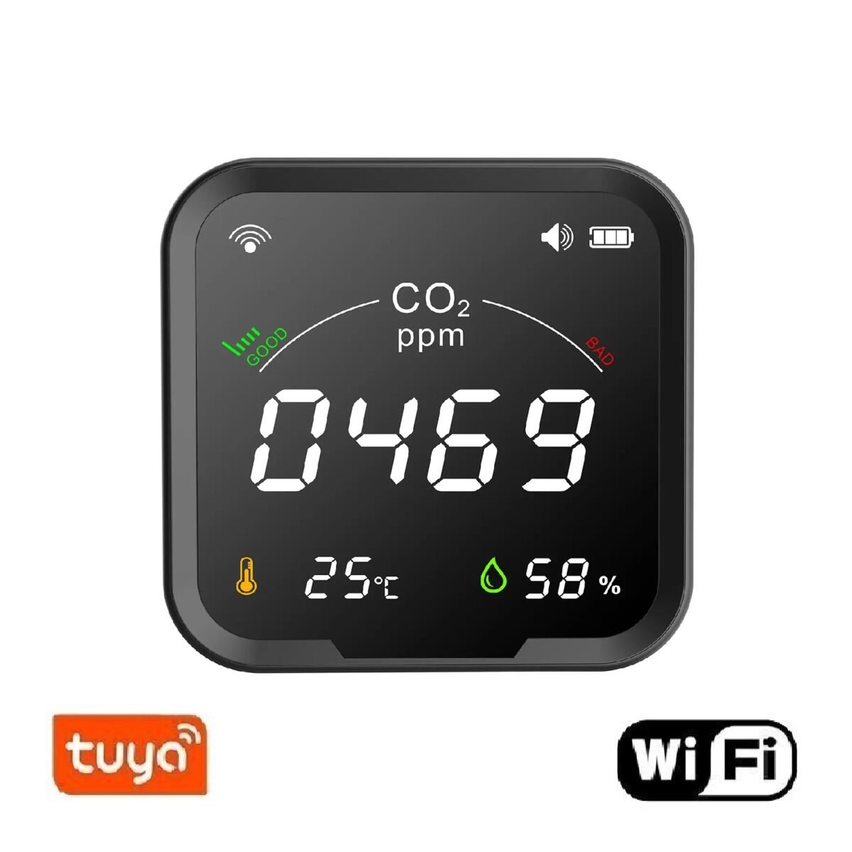 Išmanioji oro kokybės stotelė Feelspot WS2022 NEW  NDIR, WIFI, Tuya (matuoja CO2) - Paveikslėlis 2