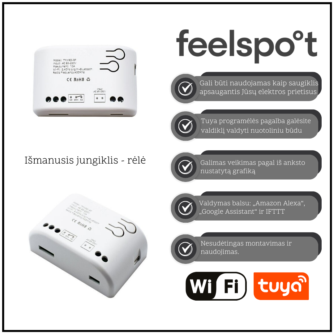 ismanusis-jungiklis-rele-feelspot-fs-srs02w-rf-wi-fi-tuya Išmanusis jungiklis - rėlė Feelspot FS-SRS02W RF, Wi-fi, Tuya - Paveikslėlis 1