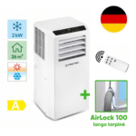 Trotec PAC 2010 SH mobile air conditioner and Trotec AirLock 100 window seal