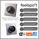Programuojamas termostatas Feelspot WTH08.16G WiFi, pilkas, Tuya, Smart Life