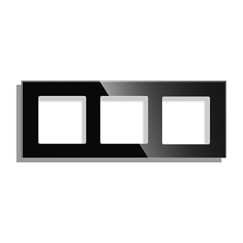 triivietis-stiklo-remelis-baltas-kopija Trivietis stiklo rėmelis Feelspot, juodas - Paveikslėlis 1