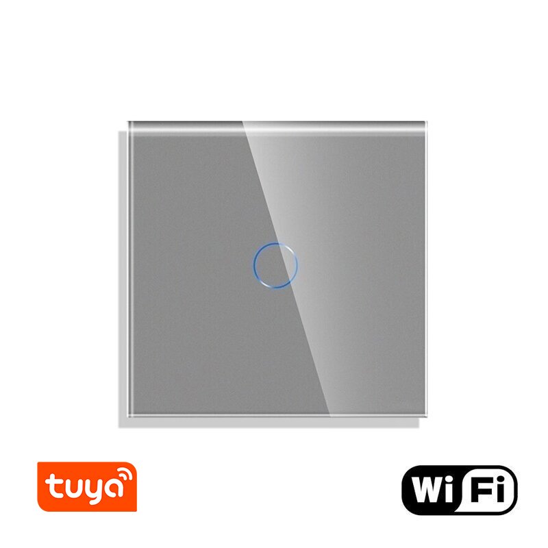 wifi-vienpolis-sensorinis-jungiklis-pilkas-600w WiFi vienpolis sensorinis jungiklis Feelspot, pilkas 600W - Paveikslėlis 1