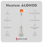 Heatum Alonzo Dujinis šildytuvas nerūdijančio plieno su dujų balionu